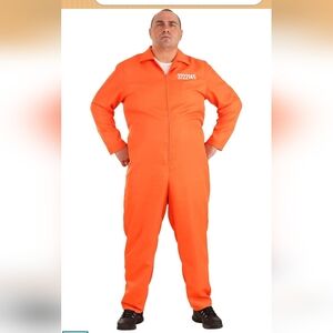 Men's Plus Size 5x Orange Prisoner Jumpsuit Costume